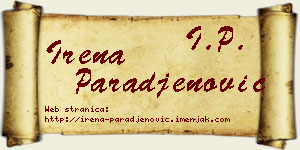 Irena Parađenović vizit kartica